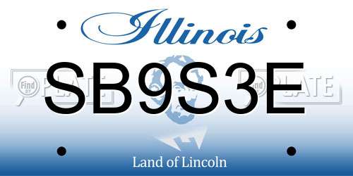 SB9S3E Illinois License Plate