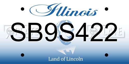 SB9S422 Illinois License Plate
