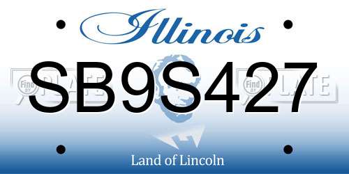 SB9S427 Illinois License Plate