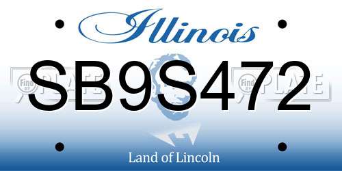 SB9S472 Illinois License Plate