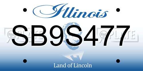 SB9S477 Illinois License Plate