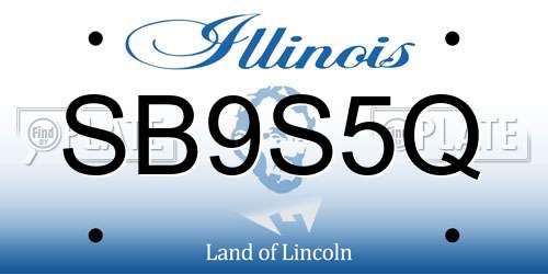SB9S5Q Illinois License Plate
