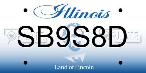 SB9S8D Illinois License Plate