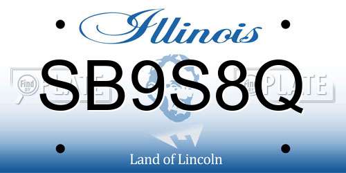SB9S8Q Illinois License Plate
