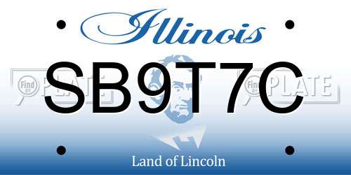 SB9T7C Illinois License Plate