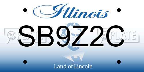 SB9Z2C Illinois License Plate