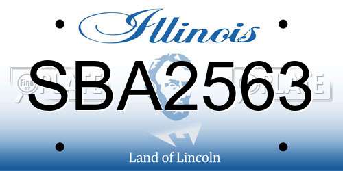 SBA2563 Illinois License Plate