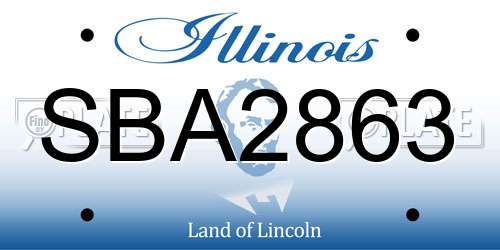 SBA2863 Illinois License Plate