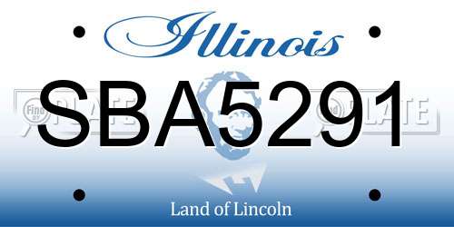 SBA5291 Illinois License Plate