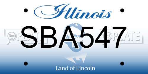 SBA547 Illinois License Plate