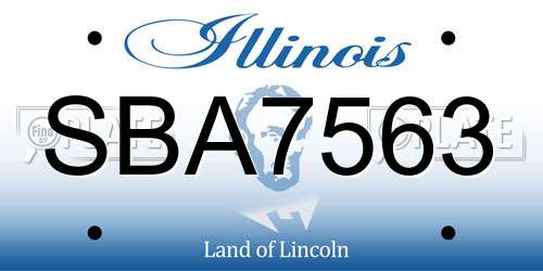 SBA7563 Illinois License Plate