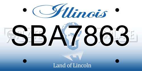 SBA7863 Illinois License Plate