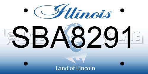 SBA8291 Illinois License Plate