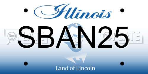 SBAN25 Illinois License Plate