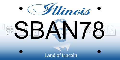 SBAN78 Illinois License Plate