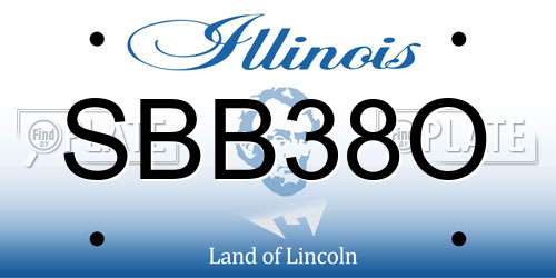 SBB38O Illinois License Plate