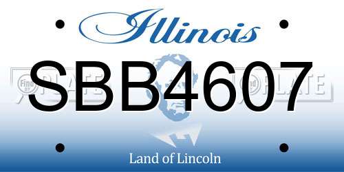 SBB4607 Illinois License Plate