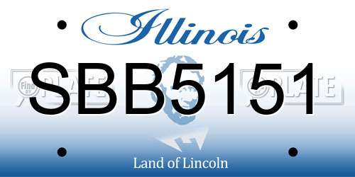 SBB5151 Illinois License Plate