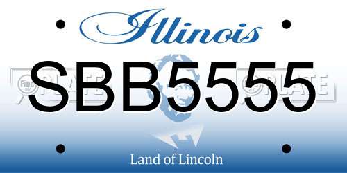 SBB5555 Illinois License Plate