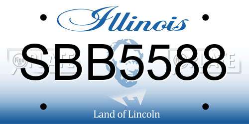 SBB5588 Illinois License Plate