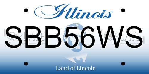 SBB56WS Illinois License Plate