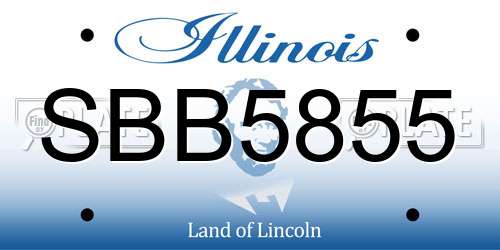 SBB5855 Illinois License Plate