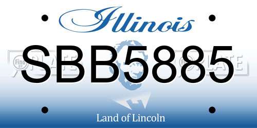 SBB5885 Illinois License Plate