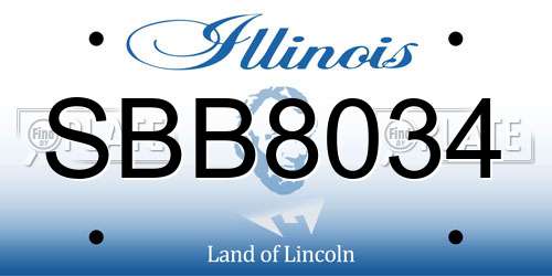 SBB8034 Illinois License Plate