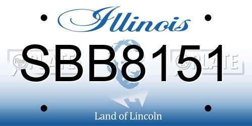 SBB8151 Illinois License Plate