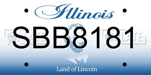 SBB8181 Illinois License Plate
