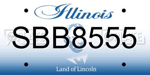 SBB8555 Illinois License Plate