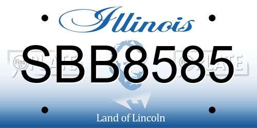 SBB8585 Illinois License Plate