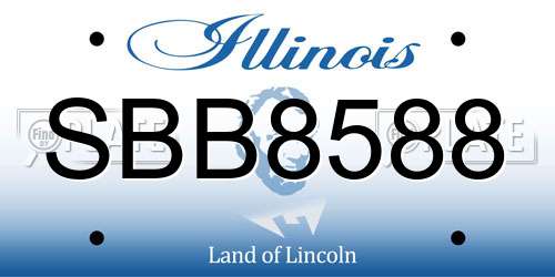 SBB8588 Illinois License Plate