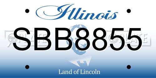 SBB8855 Illinois License Plate