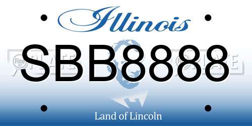SBB8888 Illinois License Plate