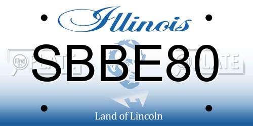SBBE80 Illinois License Plate