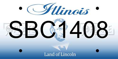 SBC1408 Illinois License Plate