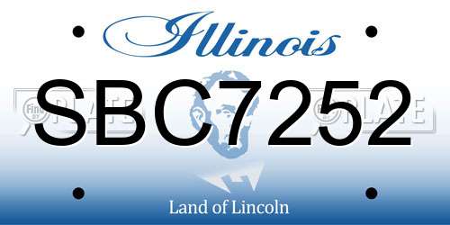 SBC7252 Illinois License Plate