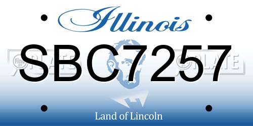 SBC7257 Illinois License Plate