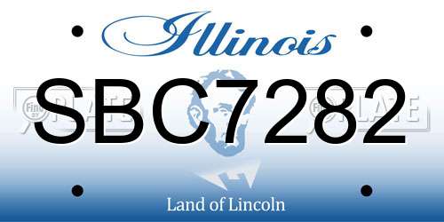 SBC7282 Illinois License Plate