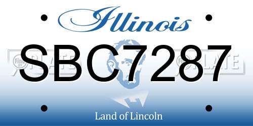 SBC7287 Illinois License Plate