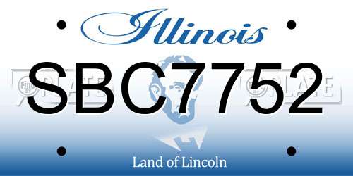 SBC7752 Illinois License Plate