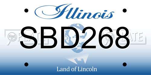 SBD268 Illinois License Plate