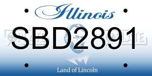 SBD2891 Illinois License Plate