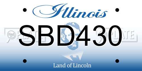 SBD430 Illinois License Plate