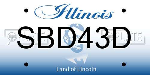 SBD43D Illinois License Plate