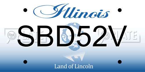 SBD52V Illinois License Plate
