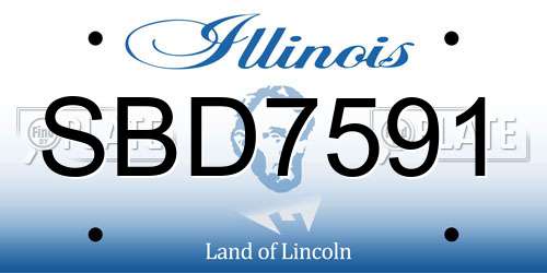SBD7591 Illinois License Plate