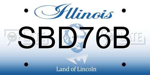 SBD76B Illinois License Plate
