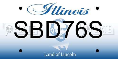 SBD76S Illinois License Plate